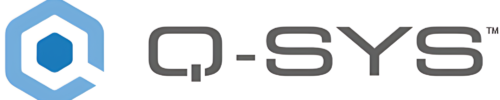 Logo officiel Q-SYS – Plateforme intégrée audio, vidéo et contrôle sur DISKOD MAROC