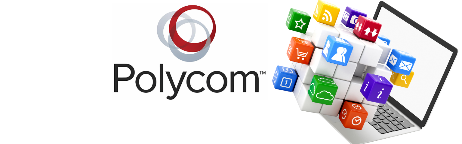 alt="Bannière POLYCOM - Solutions visioconférence 4K, téléphones de conférence et collaboration sur DISKOD MAROC"